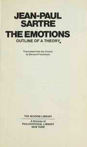 Cover of: The emotions, outline of a theory