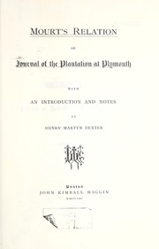 Cover of: Mourt's relation or journal of the plantation at Plymouth