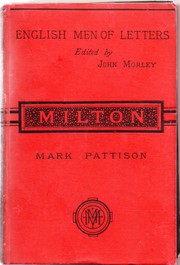 Cover of: Milton, by Mark Pattison ..