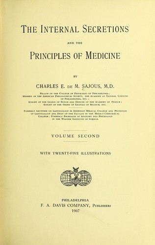 The internal secretions and the principles of medicine
