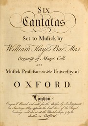 Cover of: Six cantatas