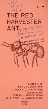 Cover of: The red harvester ant ----- by United States. Bureau of Entomology and Plant Quarantine