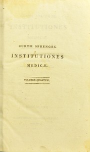 Cover of: Institutiones medicae