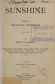 Cover of: Sunshine: songs for Sunday schools