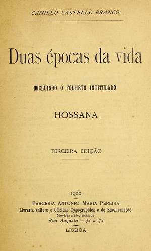 Duas épocas da vida