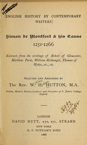 Cover of: Simon de Montfort & his cause, 1251-1266
