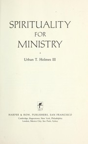 Cover of: Spirituality for ministry