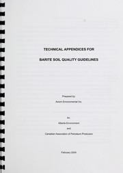 Cover of: Soil Quality Guidelines for Barite: Environmental Health and Human Health