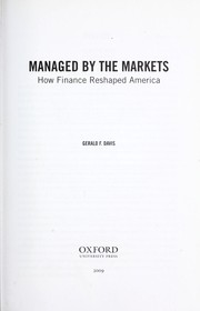 Cover of: Managed by the markets by Gerald F. Davis