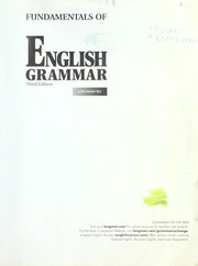 Cover of: Fundamentals of English grammar: with answer key