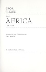 The Africa letters by Blixen-Finecke, Bror baron von