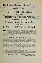 Cover of: Heikes Huntsville trees: surplus stock