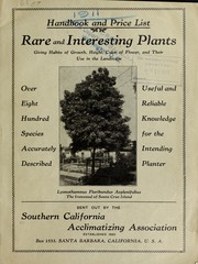 Cover of: Handbook and price list: rare and interesting plants