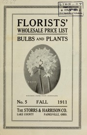 Cover of: Florists' wholesale price list: Fall 1911 : bulbs and plants
