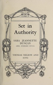 Cover of: Set in authority by Sara Jeannette Duncan