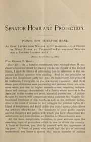 Cover of: Senator Hoar and protection