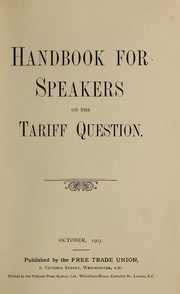 Handbook for speakers on the tariff question