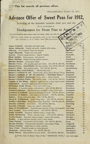 Cover of: Advance offer of sweet peas for 1912