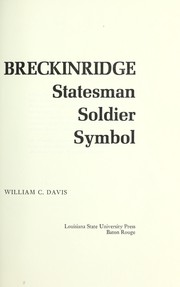 Cover of: Breckinridge: statesman, soldier, symbol