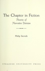 Cover of: The chapter in fiction.