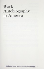 Cover of: Black autobiography in America by Stephen Butterfield