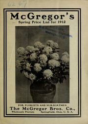 Cover of: McGregor's spring price list for 1912: for florists and nurserymen