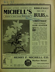 Cover of: Michell's wholesale price list of bulbs, etc: September, October, November 1912