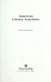 Cover of: American literary anecdotes