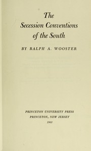 Cover of: The secession conventions of the South