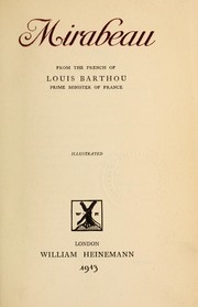 Cover of: Mirabeau: from the French of Louis Barthou