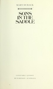Sons in the saddle by Mary Durack