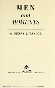 Cover of: Men and moments