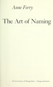 The art of naming by Anne Ferry