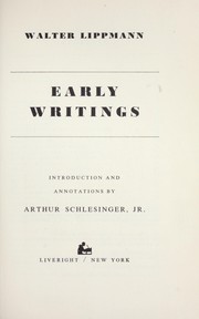 Cover of: Early writings.