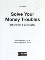Cover of: Solve your money troubles: debt, credit & bankruptcy