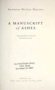 Cover of: A manuscript of ashes