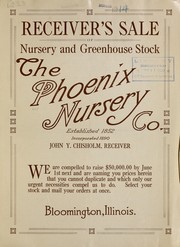 Cover of: Receiver's sale of nursery and greenhouse stock