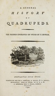 Cover of: A general history of quadrupeds.