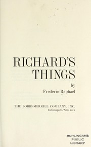 Cover of: Richard's things