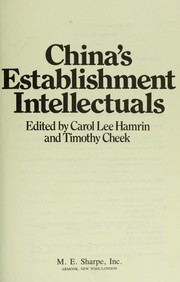 Cover of: China's establishment intellectuals