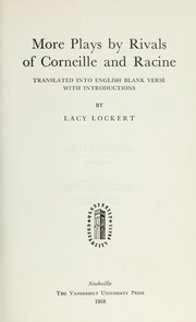 Cover of: More plays by rivals of Corneille and Racine.