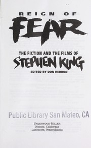 Cover of: Reign of Fear: Fiction and Films of Stephen King