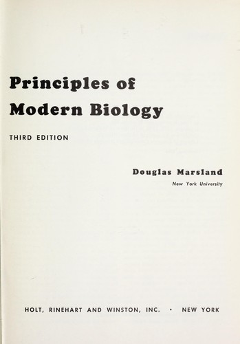 Principles of modern biology.
