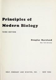Cover of: Principles of modern biology.