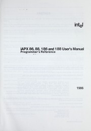 Cover of: iAPX 86, 88, 186, and 188 user's manual: programmer's reference, 1986.