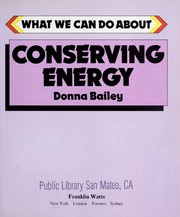 Cover of: Conserving energy