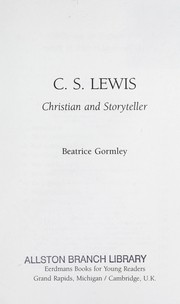 Cover of: C.S. Lewis : Christian and storyteller