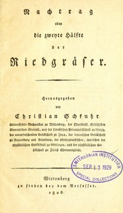 Cover of: Nachtrag, oder, Die zweyte Hèalfte der Riedgrèaser