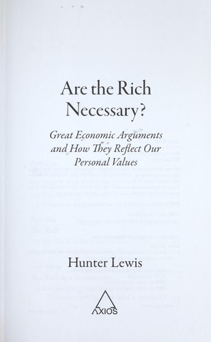 Are the rich necessary?