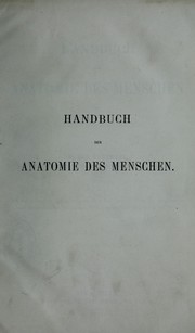 Cover of: Handbuch der Anatomie des Menschen : f©ơr Studierende und Aerzte by Robert Hartmann